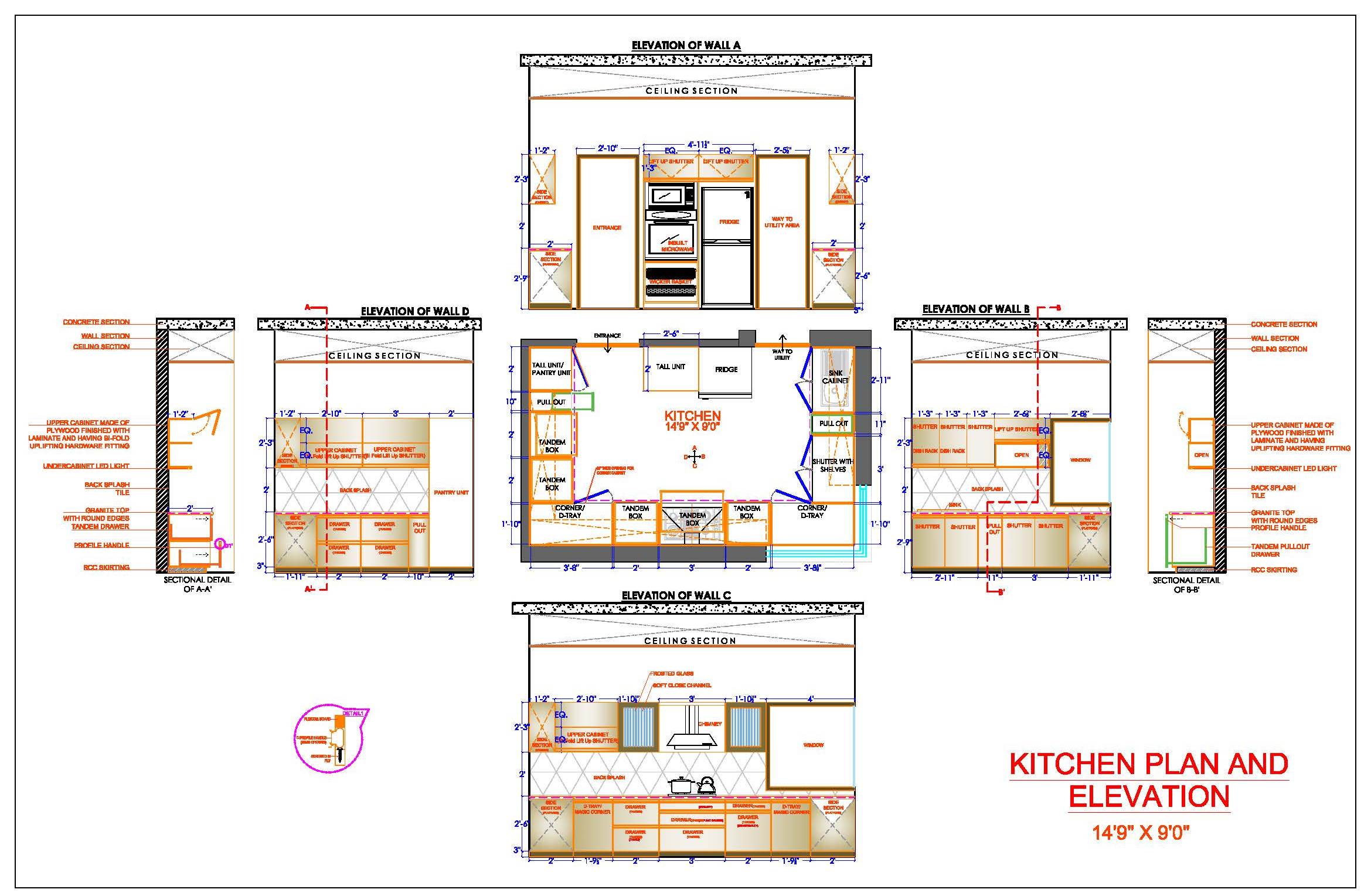 Modular Kitchen Design DWG AutoCAD Drawing